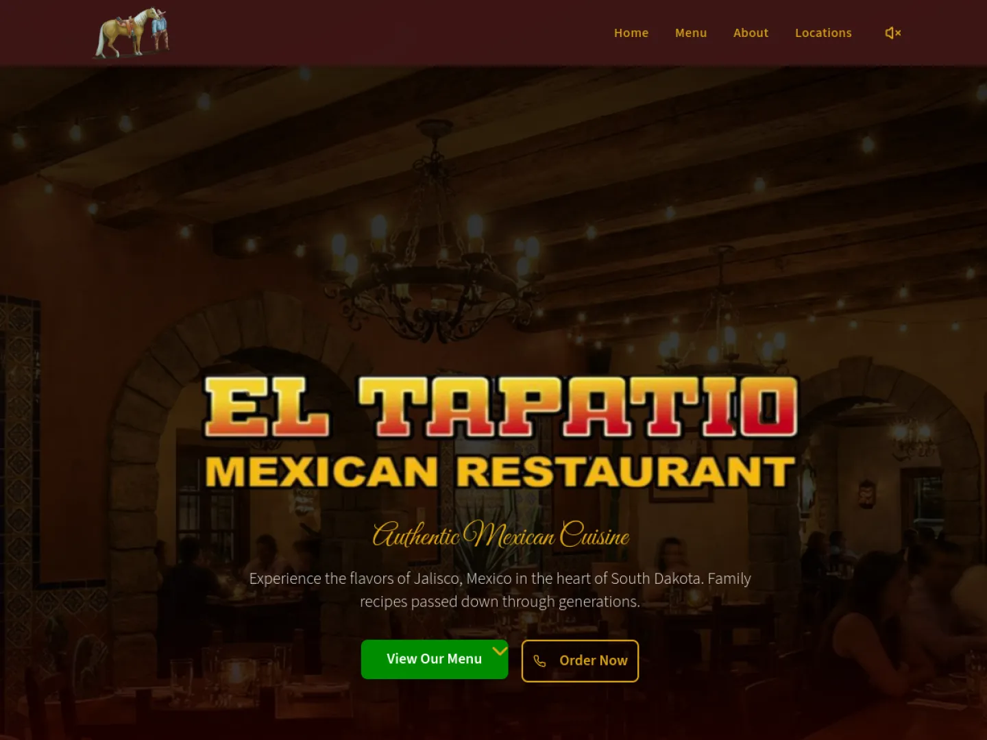 El Tapatio Mexican Restaurant website screenshot